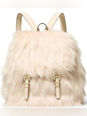 Michael Kors Quinn Medium Faux Fur Flap Backpack